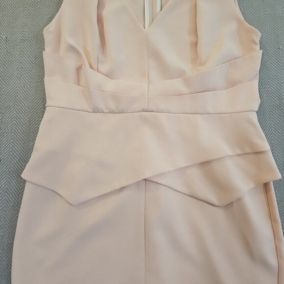 Miss Selfridge Bodycon Peplum Dress Women's Size 10 Peach Zip Back NWT NEW - Picture 3 of 12
